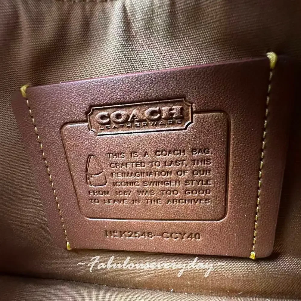 Coach Swinger Bag 20 With Chain In Crystal Signature Jacquard Rainbow CCY40 NWT